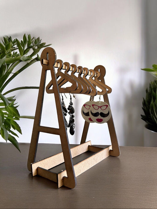 Customizable Mini Earring Holder with Hangers - Laser Cut and Handmade