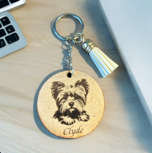 Customizable Keychain with Laser-Cut and Engraved Dog Design
