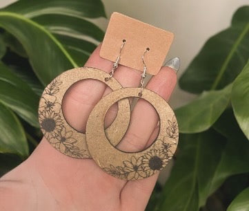 Elegant Laser Cut Flower Earrings